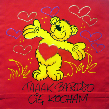 [Db84] Poduszka bawełniana Taaak bardzo Cię kocham